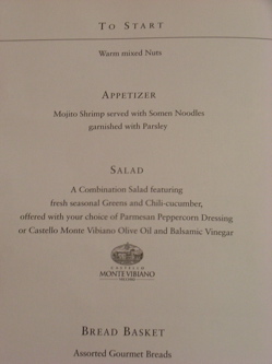 American Airlines Menu - Appetizer & Salad